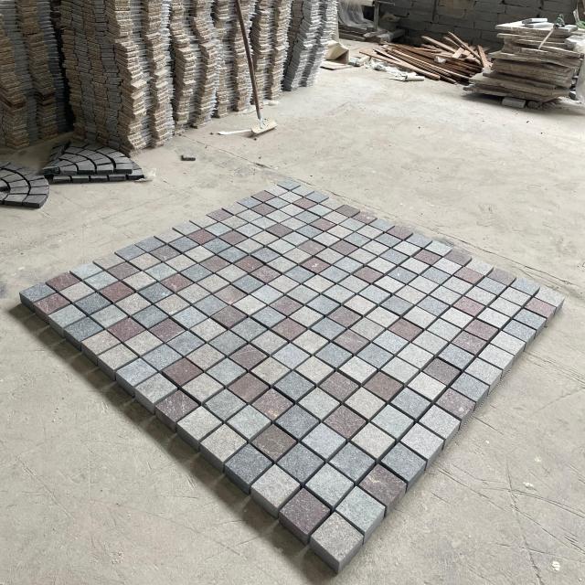 Natural Granite Porphyry Mesh-Mounted Tiles