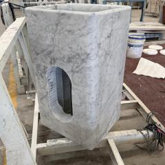 Carrara White Marble Pedestal Wash Basin