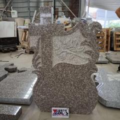 Hand Carved Cross Granite Headstone Romanian Memorial Monument