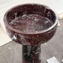Rosso Levanto Marble Pedestal Basin