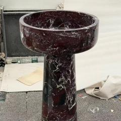 Rosso Levanto Marble Pedestal Basin