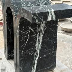 Curved Prada Green Marble Console Table