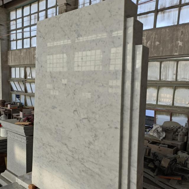 Carrara White Marble Tombstone Rectangular Design