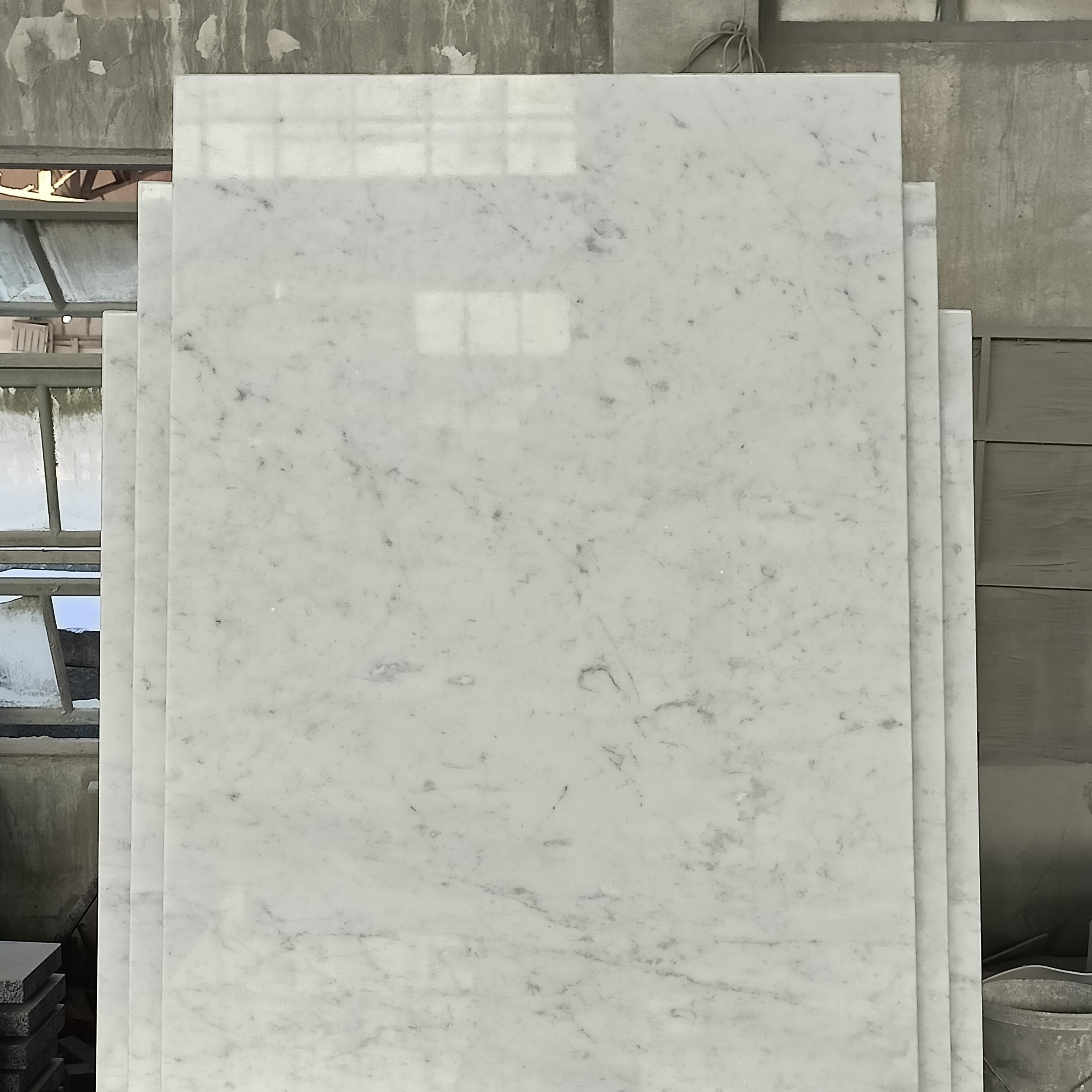 Carrara White Marble Tombstone Rectangular Design