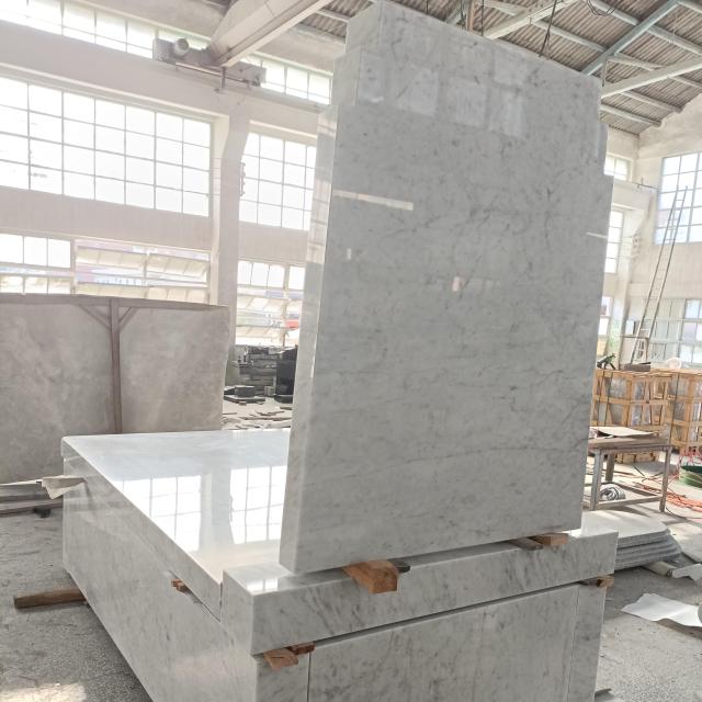 Carrara White Marble Tombstone Rectangular Design