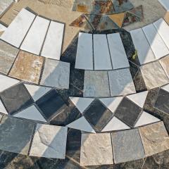 Multicolor Natural Slate Waterjet Stone Medallion Round Mosaic