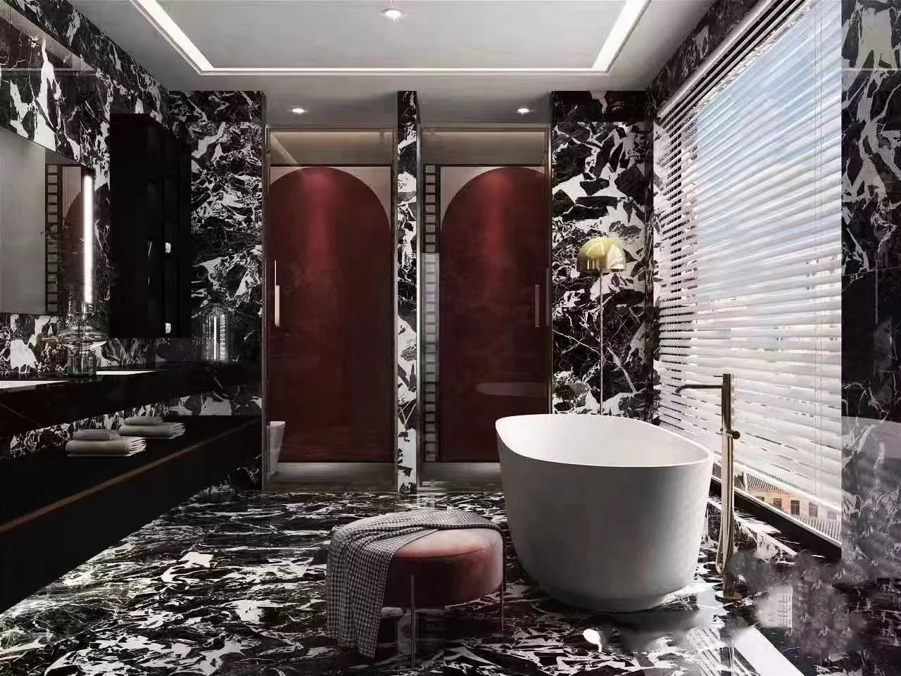 Luxury Bvlgari Black Marble Slab