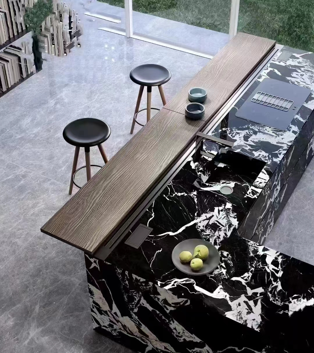 Luxury Bvlgari Black Marble Slab