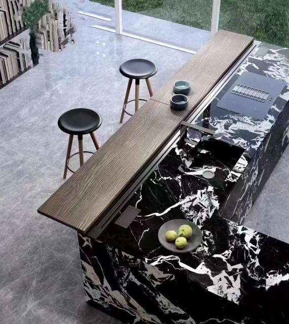 Luxury Bvlgari Black Marble Slab