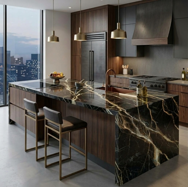 Luxury Golden Veins Marble Slab Premium Gold Vein Stone Slabs