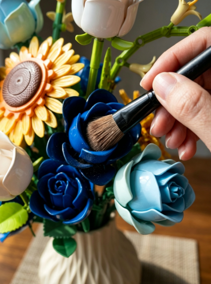 How to Clean and Dust Your Building Block Flowers & Models Without Breaking Them