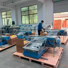 4 sets cosmox 6090 uv flatbed printer during packing in workshop