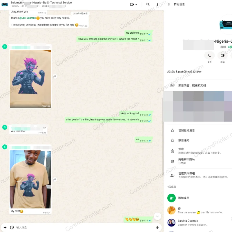 Solomon from Nigeria feedback Cosmox service is helpful in whatsapp