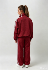 Women's Sport Casual Striped Tracksuit, Zip-Up Windbreaker Jacket & Wide Leg Pants Set,MY SHOP,Women's Sport Casual Striped Tracksuit, Zip-Up Windbreaker Jacket & Wide Leg Pants Set