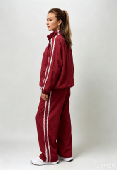 Women's Sport Casual Striped Tracksuit, Zip-Up Windbreaker Jacket & Wide Leg Pants Set,MY SHOP,Women's Sport Casual Striped Tracksuit, Zip-Up Windbreaker Jacket & Wide Leg Pants Set
