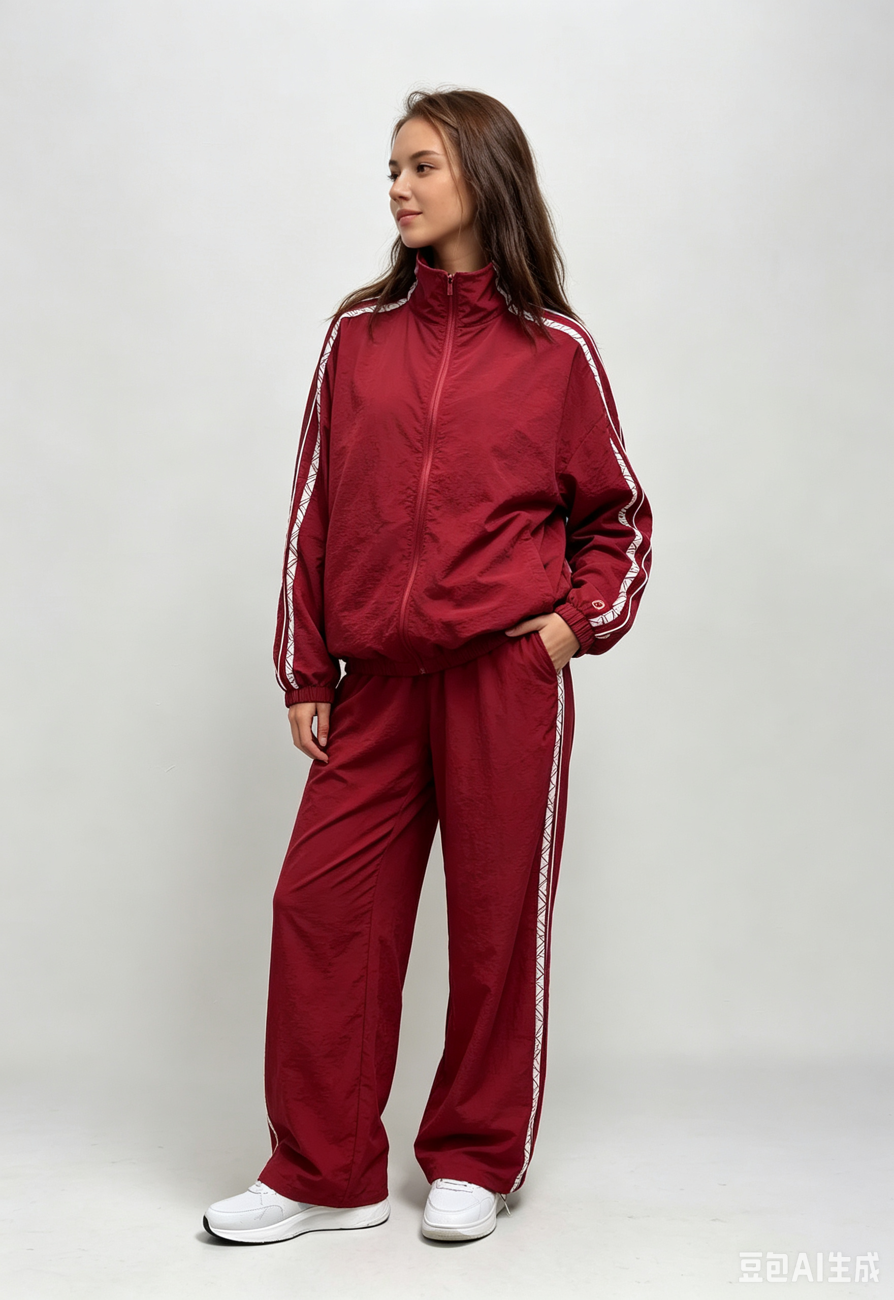 Women's Sport Casual Striped Tracksuit, Zip-Up Windbreaker Jacket & Wide Leg Pants Set,MY SHOP,Women's Sport Casual Striped Tracksuit, Zip-Up Windbreaker Jacket & Wide Leg Pants Set