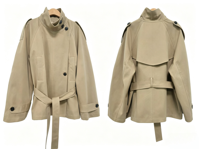 Women Short Stand Collar Belted Trench Coat, Loose Raglan Sleeve Outerwear,Sxping Fashion SHOP,Women Short Stand Collar Belted Trench Coat, Loose Raglan Sleeve Outerwear