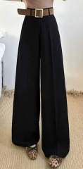 Women High Waist Wide Leg Suit Pants With Matching Belt, Front Pleated Trousers,Sxping Fashion SHOP,Women High Waist Wide Leg Suit Pants With Matching Belt, Front Pleated Trousers