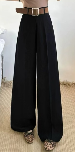 Women High Waist Wide Leg Suit Pants With Matching Belt, Front Pleated Trousers,Sxping Fashion SHOP,Women High Waist Wide Leg Suit Pants With Matching Belt, Front Pleated Trousers