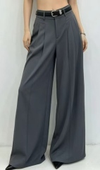 Women High Waist Pleated Wide Leg Suit Pants With Decorative Belt,Sxping Fashion SHOP,Women High Waist Pleated Wide Leg Suit Pants With Decorative Belt