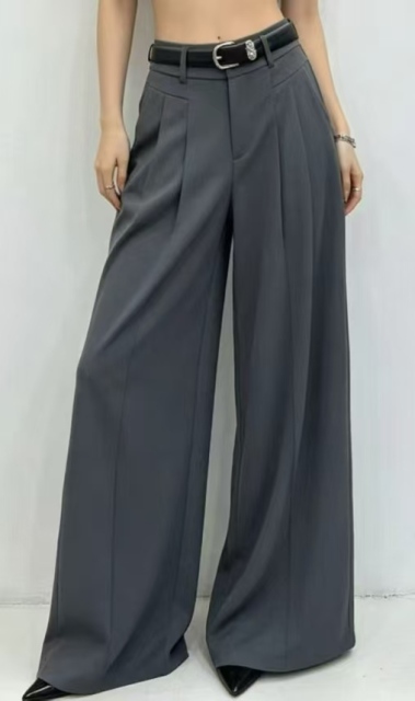 Women High Waist Pleated Wide Leg Suit Pants With Decorative Belt,Sxping Fashion SHOP,Women High Waist Pleated Wide Leg Suit Pants With Decorative Belt