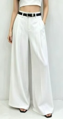 Women High Waist Pleated Wide Leg Suit Pants With Decorative Belt,Sxping Fashion SHOP,Women High Waist Pleated Wide Leg Suit Pants With Decorative Belt