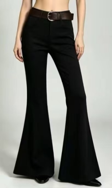 Women High Waist Flared Suit Pants With Matching Leather Belt,Sxping Fashion SHOP,Women High Waist Flared Suit Pants With Matching Leather Belt