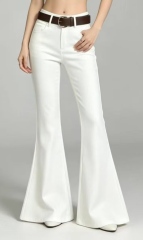 Women High Waist Flared Suit Pants With Matching Leather Belt,Sxping Fashion SHOP,Women High Waist Flared Suit Pants With Matching Leather Belt
