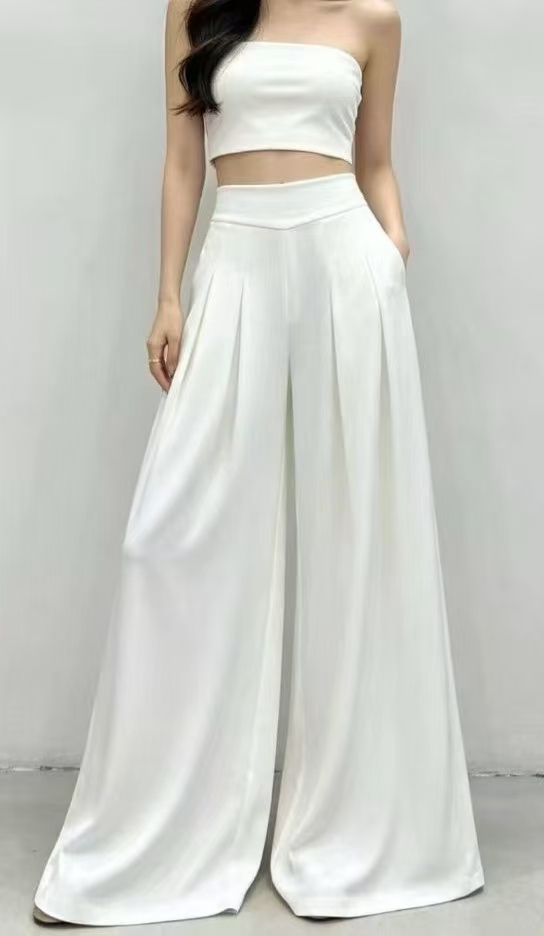 Women High Waist V-Waist Pleated Wide Leg Suit Trousers,Sxping Fashion SHOP,Women High Waist V-Waist Pleated Wide Leg Suit Trousers