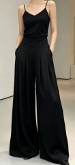 Women High Waist V-Waist Pleated Wide Leg Suit Trousers,Sxping Fashion SHOP,Women High Waist V-Waist Pleated Wide Leg Suit Trousers