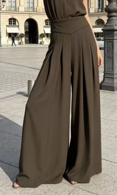 Women High Waist V-Waist Pleated Wide Leg Suit Trousers,Sxping Fashion SHOP,Women High Waist V-Waist Pleated Wide Leg Suit Trousers