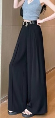 Women High Waist Pleated Wide Leg Suit Pants With Decorative Belt,Sxping Fashion SHOP,Women High Waist Pleated Wide Leg Suit Pants With Decorative Belt