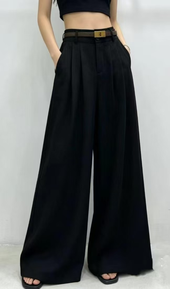 Women High Waist Pleated Linen Blend Wide Leg Pants With Matching Belt,Sxping Fashion SHOP,Women High Waist Pleated Linen Blend Wide Leg Pants With Matching Belt