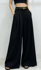 Women High Waist Pleated Linen Blend Wide Leg Pants With Matching Belt,Sxping Fashion SHOP,Women High Waist Pleated Linen Blend Wide Leg Pants With Matching Belt