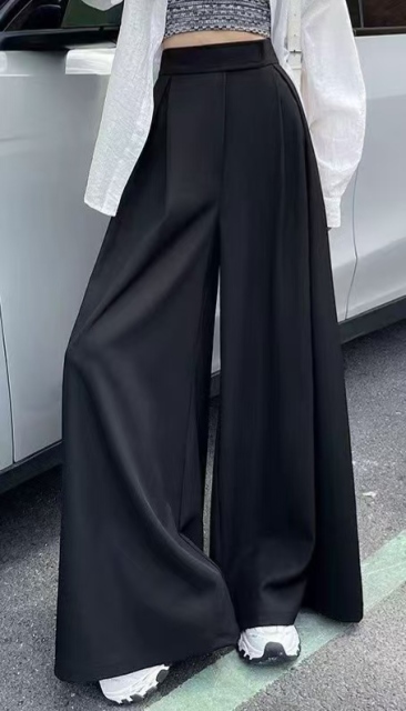 Women High Waist Pleated Draped Wide Leg Pants,Sxping Fashion SHOP,Women High Waist Pleated Draped Wide Leg Pants