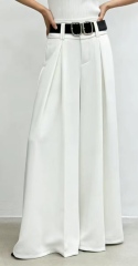 Women High Waist Pleated Wide Leg Suit Trousers With Matching Double Buckle Belt,Sxping Fashion SHOP,Women High Waist Pleated Wide Leg Suit Trousers With Matching Double Buckle Belt