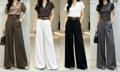 Women High Waist Wide Leg Suit Pants With Matching Belt,Sxping Fashion SHOP,Women High Waist Wide Leg Suit Pants With Matching Belt