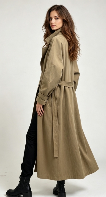 Women Oversized Stand Collar Long Trench Coat, Loose Casual Outerwear,Sxping Fashion SHOP,Women Oversized Stand Collar Long Trench Coat, Loose Casual Outerwear