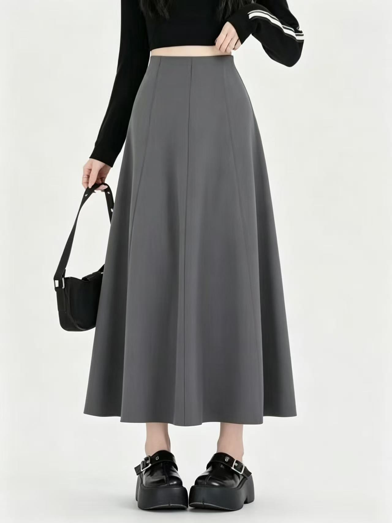 Women High Waist Paneled A-line Midi Skirt,Sxping Fashion SHOP,Women High Waist Paneled A-line Midi Skirt