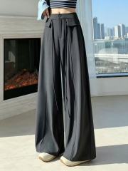 Women High Waist Drawstring Pleated Wide Leg Suit Pants,Sxping Fashion SHOP,Women High Waist Drawstring Pleated Wide Leg Suit Pants-Sxping Fashion SHOP
