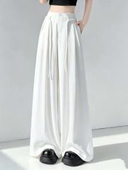 Women High Waist Draped Drawstring Wide Leg Suit Pants,Sxping Fashion SHOP,Women High Waist Draped Drawstring Wide Leg Suit Pants