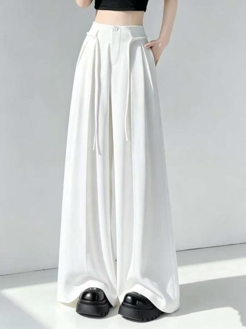 Women High Waist Draped Drawstring Wide Leg Suit Pants,Sxping Fashion SHOP,Women High Waist Draped Drawstring Wide Leg Suit Pants