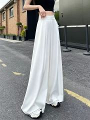 Women High Waist Pleated Draped Wide Leg Pants,Sxping Fashion SHOP,Women High Waist Pleated Draped Wide Leg Pants