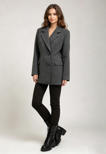 Women Quilted Lined Wool‑Blend Coat, Notched Lapel Mid‑Length Winter Blazer Jacket,Sxping Fashion SHOP,Women Quilted Lined Wool‑Blend Coat, Notched Lapel Mid‑Length Winter Blazer Jacket