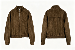 Women Faux‑Suede Bomber Jacket, Stand Collar Zip‑Up Cropped Oversized Outerwear,Sxping Fashion SHOP,Women Faux‑Suede Bomber Jacket, Stand Collar Zip‑Up Cropped Oversized Outerwear