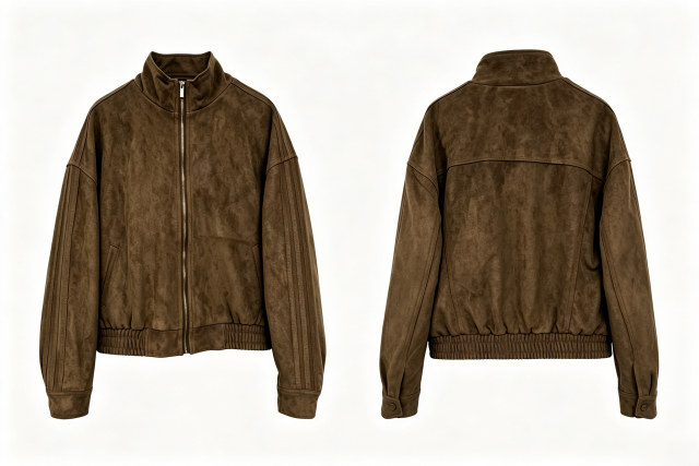 Women Faux‑Suede Bomber Jacket, Stand Collar Zip‑Up Cropped Oversized Outerwear,Sxping Fashion SHOP,Women Faux‑Suede Bomber Jacket, Stand Collar Zip‑Up Cropped Oversized Outerwear