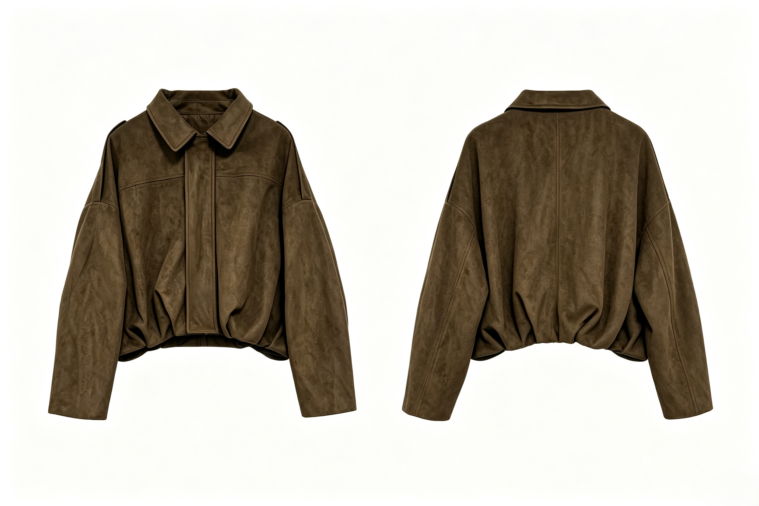 Women Faux‑Suede Cropped Jacket, Collared Utility Short Oversized Outerwear,Sxping Fashion SHOP,Women Faux‑Suede Cropped Jacket, Collared Utility Short Oversized Outerwear