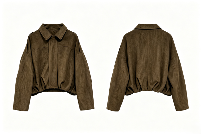 Women Faux‑Suede Cropped Jacket, Collared Utility Short Oversized Outerwear,Sxping Fashion SHOP,Women Faux‑Suede Cropped Jacket, Collared Utility Short Oversized Outerwear