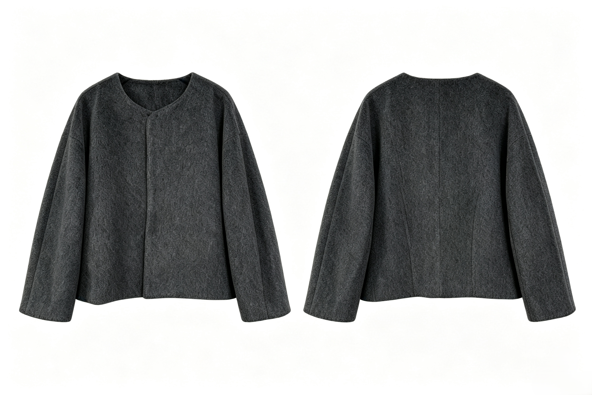 Women Wool‑Blend Short Coat, Detachable Scarf Collar Collarless Minimalist Outerwear,Sxping Fashion SHOP,Women Wool‑Blend Short Coat, Detachable Scarf Collar Collarless Minimalist Outerwear