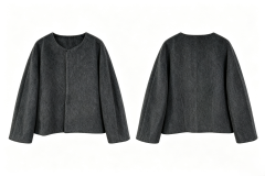 Women Wool‑Blend Short Coat, Detachable Scarf Collar Collarless Minimalist Outerwear,Sxping Fashion SHOP,Women Wool‑Blend Short Coat, Detachable Scarf Collar Collarless Minimalist Outerwear